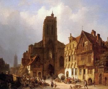 unknow artist European city landscape, street landsacpe, construction, frontstore, building and architecture. 168 Germany oil painting art